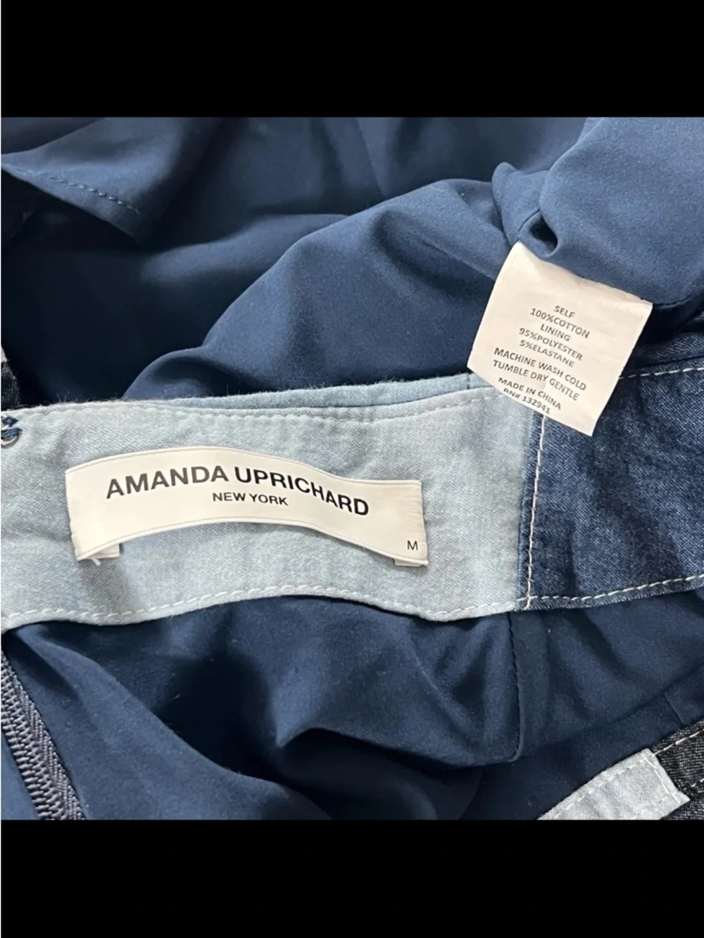 Amanda Uprichard Dale Skort Women’s M Denim Quilted Patchwork Festival Y2K - Picture 7 of 7